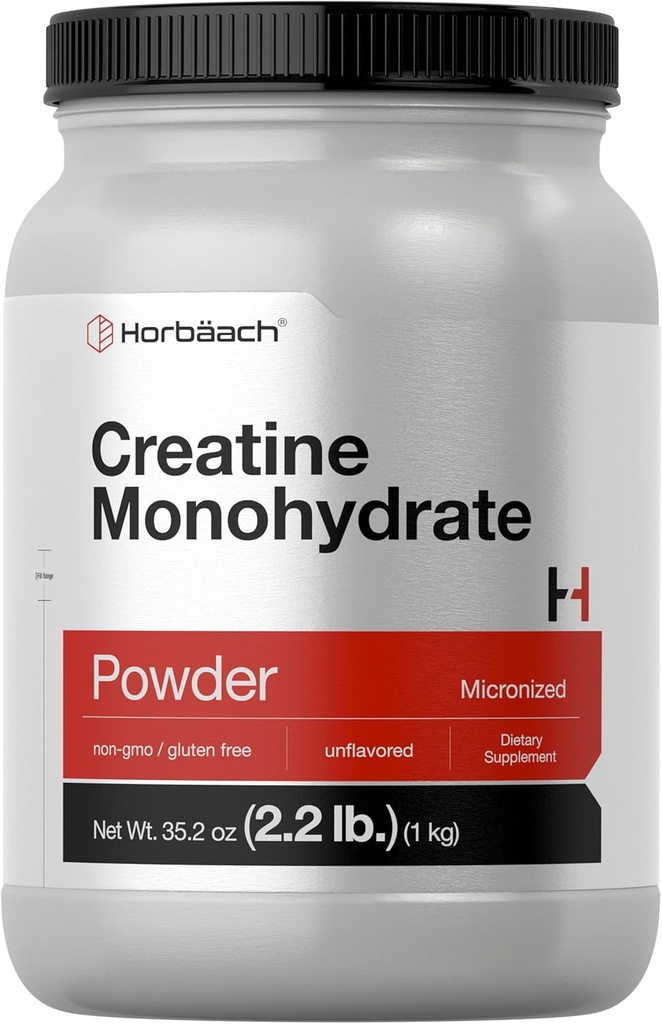 Horbäach sáng tạo ra Monohydrate Powder 2. 2 lbs (35.2 oz)  vi khuẩn và không được phép sử dụng để ăn chay, phi-GMMO, và Gluten miễn phí phụ phí