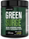 Jacked Factory Green Surge Green Superfood Powder- Keto Friendly Greens Dzēriens w/Spirulina, Kvieši un mieži Zāle, Organiskie Zaļie - Zaļās tējas ekstrakts, probiotikas un gremošanas enzīmi - Skābo ābolu