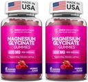 Glucynian magnezu Gummies 600mg, Non-GMO, Gluten- Free, Gummies magnezu dla dorosłych, Sen, Relaxation & Focus, Mieszane Berry, 120 Liczba