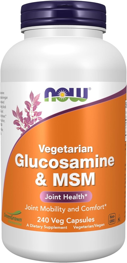 JETZT Nahrungsergänzungsmittel, Glucosamin & MSM (GreenGrown® Glucosamin), Vegetarisch, 240 Veg Kapseln