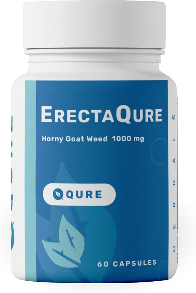 ErectaQuure Horny Goat Weed for Men - Mężczyzna Enhancing Supplement for Greated Mężczyzna Drive - Tongkat Ali, Ginseng Root & Superoxide Anions - 60 Kapsułki Gluten- Free
