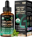 USDA Organic Oil of Oregano - Liquid Drops with Vitamin E - Supplement for Immune Support, Digestion Health & Antioxidant - GMO Free, Vegan & Natural - As Pills, Capsules, Softgels - 1 fl oz