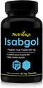 Isabgol Psyllium Husk 500mg Supplement, Ausgezeichnete Quelle der löslichen Faser, 90 Veg Kapseln