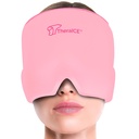 TheraICE Migraine Relief Cap, Soothing Headache Hat Ice Pack Mask (Pink, One Size)