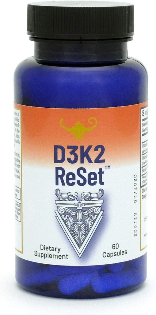 RnA ReSet D3K2 Reset — 4,000 IU Vitamin D3 " 100 mcg K2 supplement (60 Capsules)