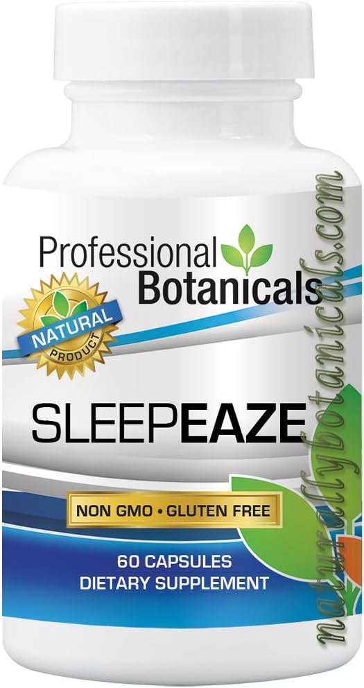 专业植物学 Sleep Eaze, Natural Sleep Aide 补充品, Non Habit 形成睡眠 补充品 Valerian Root and German Chamomile - 60 植物学 Capsule