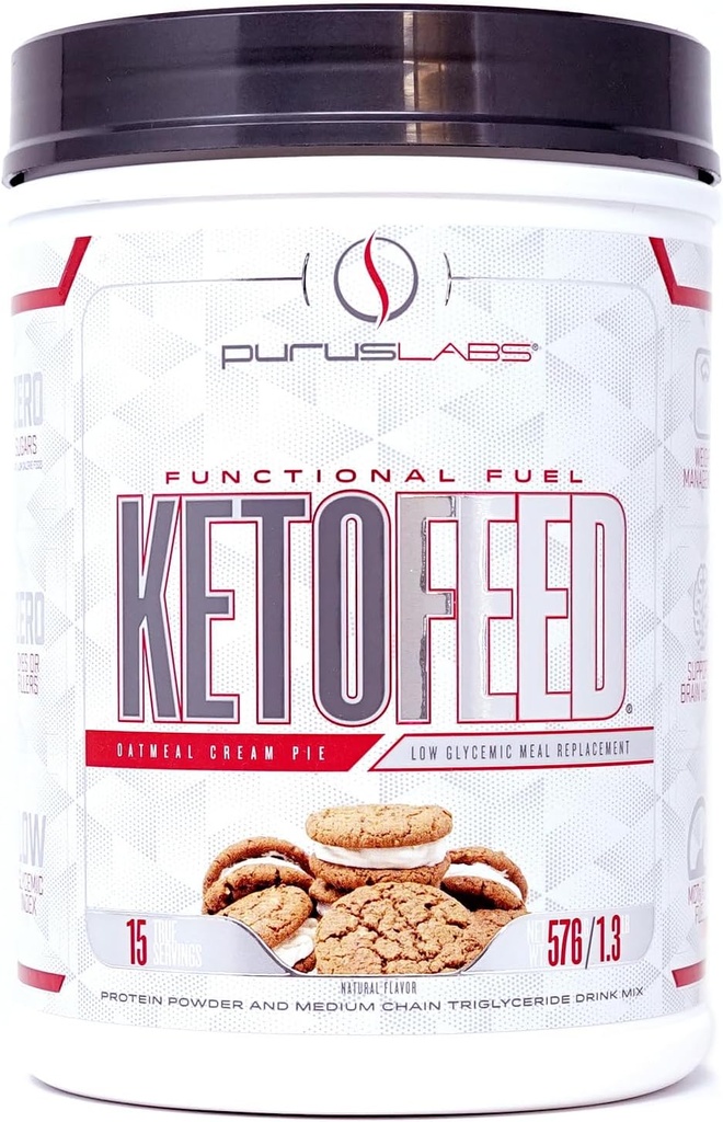 Purus Labs KETOFEED Protein Powder, 15 Servings (Carne de aveia)