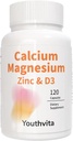 Calcium Magnesium Zink VitamineD3 Capsules, Ondersteuning Immune & Bone Health, 120 Tel.