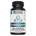 Zhou Nutrition Ashwagandha Capsules, Mood Enhancer, Energy Boost, Blend of Rhodiola, Holy Basil, Cordyceps, Reishi & Ashwagandha Supplement, 30 Servings, 60 Capsules