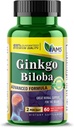 America Medic & Science Ginkgo Biloba 60mg (60 Softgels) | Brain Booster Supplemento per gli uomini e le donne | Mind Enhancer with Herbal Leaf Extract