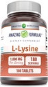 神奇的L-Lysine 1000 Mg 氨基酸补充 QQ 平板电脑 非GM0 Gluten-Free QQ 在美国制造 (Pack 180 Counter)
