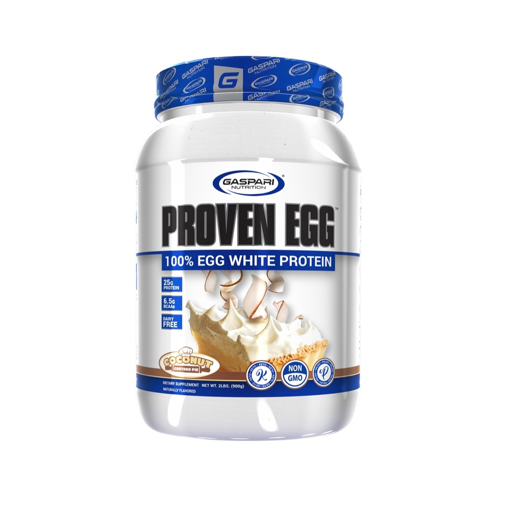 Gaspari Nutrition Proven Egg, 100% Egg White Protein, 25g Protein, Keto Friendly, Dairy and Lactose Free, Soy Free (2 lbs, Coconut Custard)