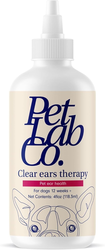 PetLab Co. - Köpeklər üçün Clear Ears Therapy Ear Cleaner - Yeast, Buchy Kulakları və Sağlam Çıxış Kanalları - Alkol-Free Dog Ear Wash - Optima Dog Ear Cleaner Solution - Qablaşdırma May Vary