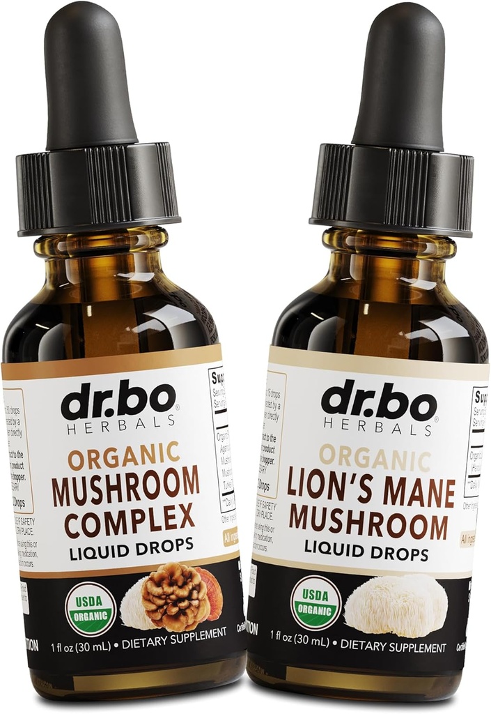 Organic Lions Mane Mushroom Complex Liquid Drops - Organic Lions Mane Mushroom Liquid Tincture Focus, Fog, Brain Health Supplements - екстракт добавки для левів