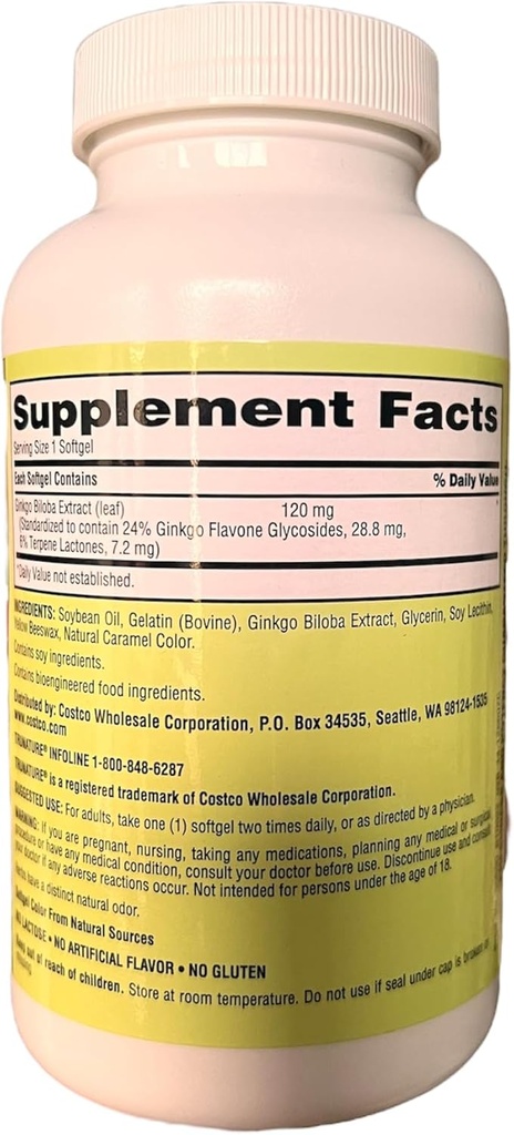 Gingko Biloba TRU Gamta 120mg 340 softgel 1 pakuotėje