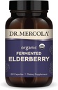 Dr Mercola Organic Fermented Elderberry, 30 portioner (60 kapslar), kosttillskott, stöder andningshälsa, icke-GMO, certifierad USDA Organic