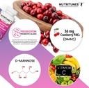 Qadınlar, Vitamin C və Qadınlar üçün D Mannose Ekspertlər ilə səviyyəli Psixologiya, Lactobacillus və Bifidobacterium Urinary Tract Health üçün səviyyələri - 60 Femuni UTH Capsules