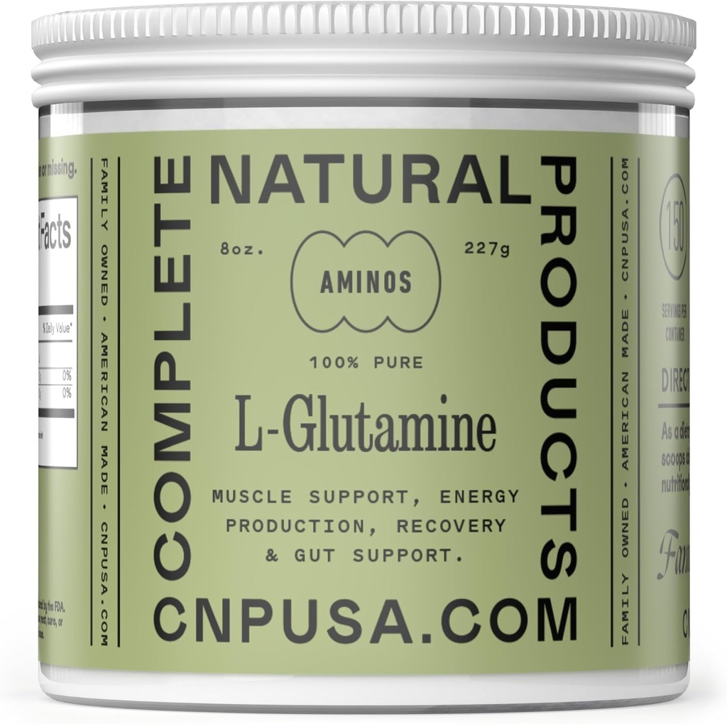 Pure L- Glutamine Powder Supplement - 8oz (227g) Natural Vegan Bulk L glutamine for Keto, Gut Health, Probiotic, IBS Support