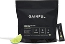 Gainful Hydration + Caffeine Packets with Key Electrolytes Magnesium + L Theanine, Low Sugar Drink Mix, Lemon Lime, 21 Sticks