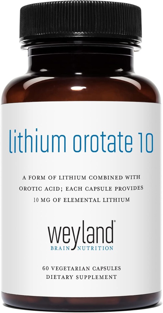 Lithium Orotasi 10mg (1 Botol), 60 Vegetarian Capsules