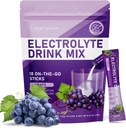 Electrolytes Powder Packets - Sugar Free, Naturally Flavored, 10 Electrolyte & Vitamins Electrolyte Drink Mix - Sapori di Uva, Keto Friendly, Vegan, Non OGM, 18 Packets