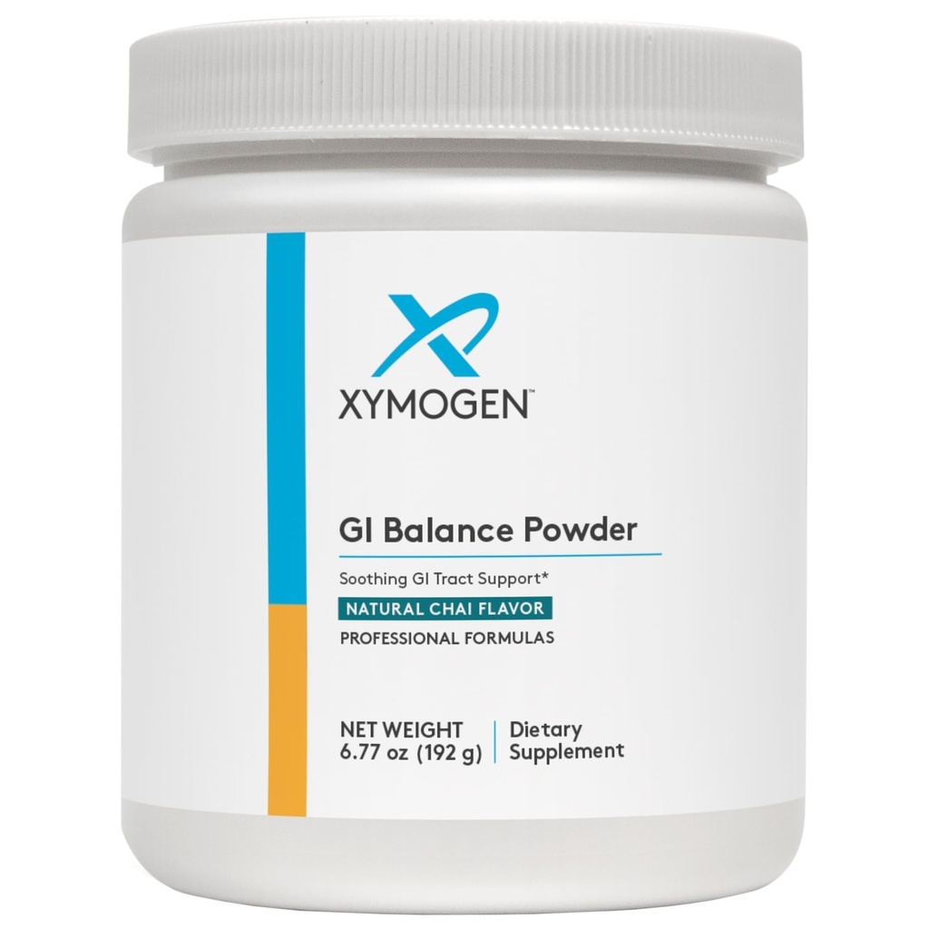 XYMOGEN GI Balance Powder - Gut Health Powder for Gastrointestinal Health - Gluten-Free, Dairy-Free & Non-GMO - Chai Flavor - 14 Servings