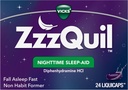 Vicks ZzzQuil, Nighttime Sleep Aid LiquiCaps, 25 mg Difenhydramine HCl, No.1 Sleep- Aid Brand, Non- Habit Forming, Fall Asleep Fast, 24 Count