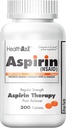 HealthA2Z Aspirin 325mg | 300 Counts | Regular Strength | Orange Safety Coated Tablets | Enteric Aspirin | Pain Relief | Reduce Joint Pain | Cramps | Headache