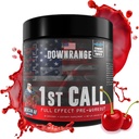 DownRange 1st Call Pre Workout Powder, Preworkout za moške in ženske, Aminokislina Beta Alanin, kofein in več za Pump, Energy and Focus Support, 30 Servings (Cherry Punch)
