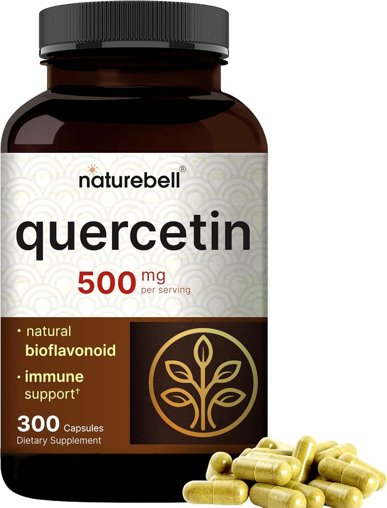 NatureBell Quercetin 500mg Per Serving, 300 Capprovine 124; Ultra Strength Bioflavonoid Supplement for Immune Support
