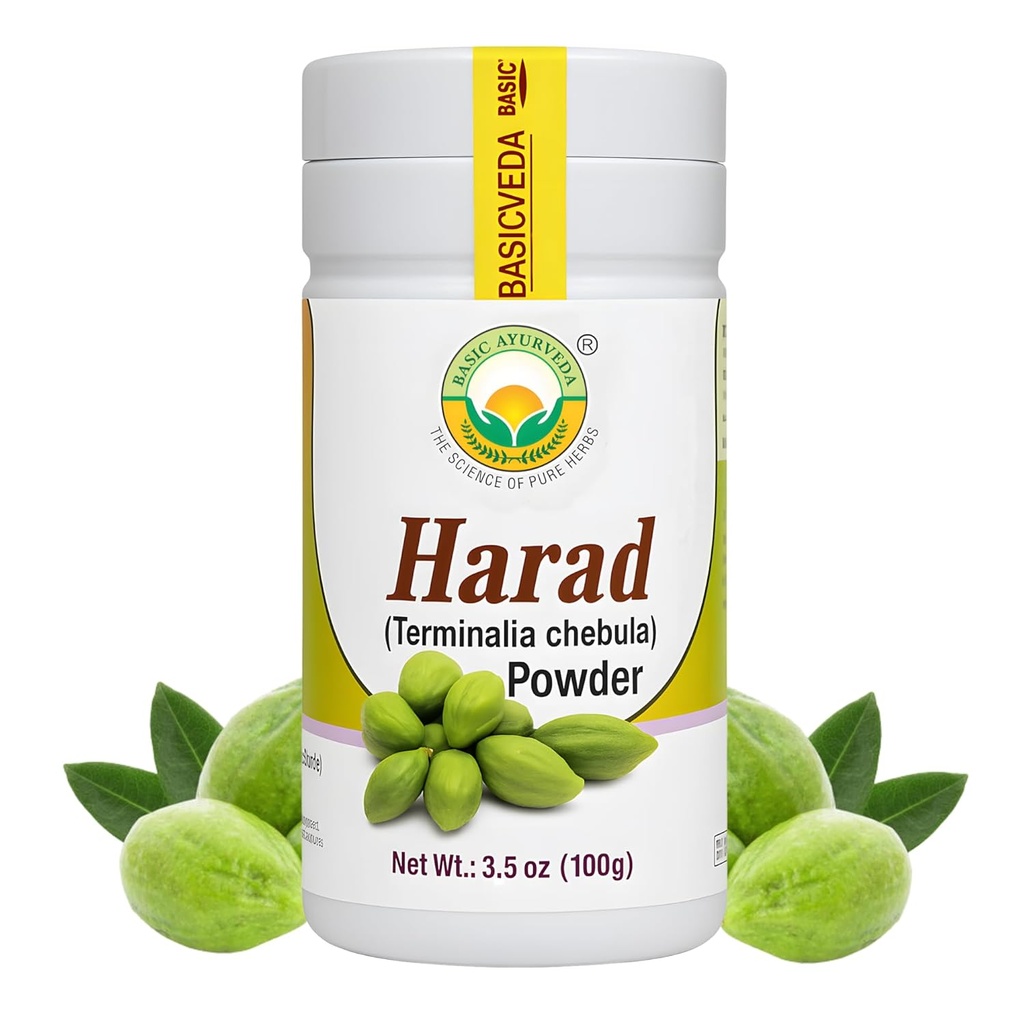 BASIC AYURVEDA Haritaki 粉末 → 3.53 Oz(100g) →有机哈拉德 粉末用于健康消化 → 自然末期 Chebula
