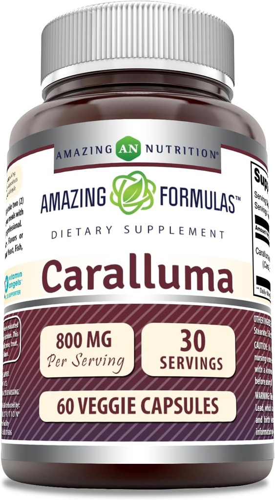 Amazing Formulas Caralluma Papildinājums - 800 Mg Per Servēšana - 60 Veggie Kapsulas -- Non-GMO --Lutten-Free -Ražots ASV