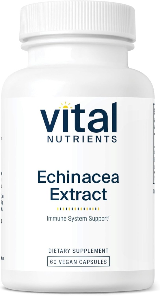 Vital Nutrients Echinacea Extract 1000mg | Vegan Echinacea Immune Support Supplement | Gluten, Dairy, Soy Free | Non-GMO | 60 Capsules