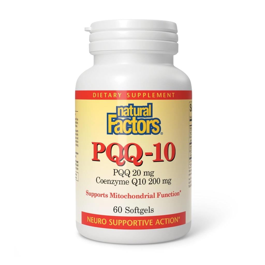 Natural Factors, PQQ-10, Supports Energy and Healthy Aging, Dietary Supplement, 60 softgels (60 servings)