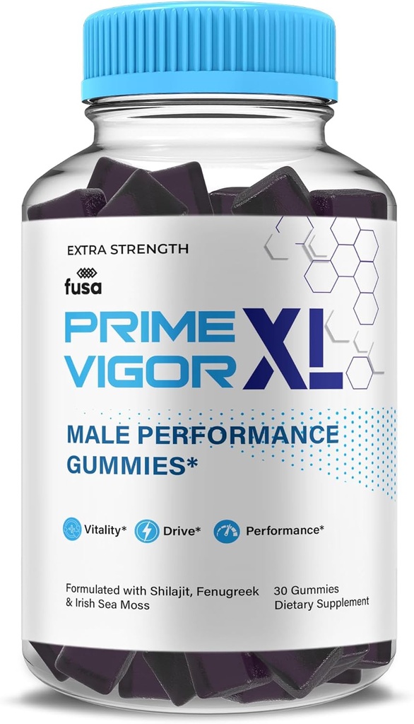 Prime Vigor XL Gummies PrimeVigor XL Me Gummy Supplement, Prime Vigor Maksimum styrke Advanced Shilajit Irish Sea Moss Fenugreek Gummies for menn Total energi & Vitality Support (1 måneds forsyning)