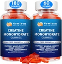 Creatine Monohydrate Gummies 5g עבור גברים ונשים, 7100 מ"ג עם Liposomal Turine, BCAA, Alpha GPC, B12, Creatine Monohydrate Chews עבור צמיחה שרירית, Strawberry פלמור, 180CountCount