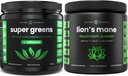 NutraChamps Super Green Unflavored &amp; Lion's Mane Powder. Greens " Adaptogen Bundle