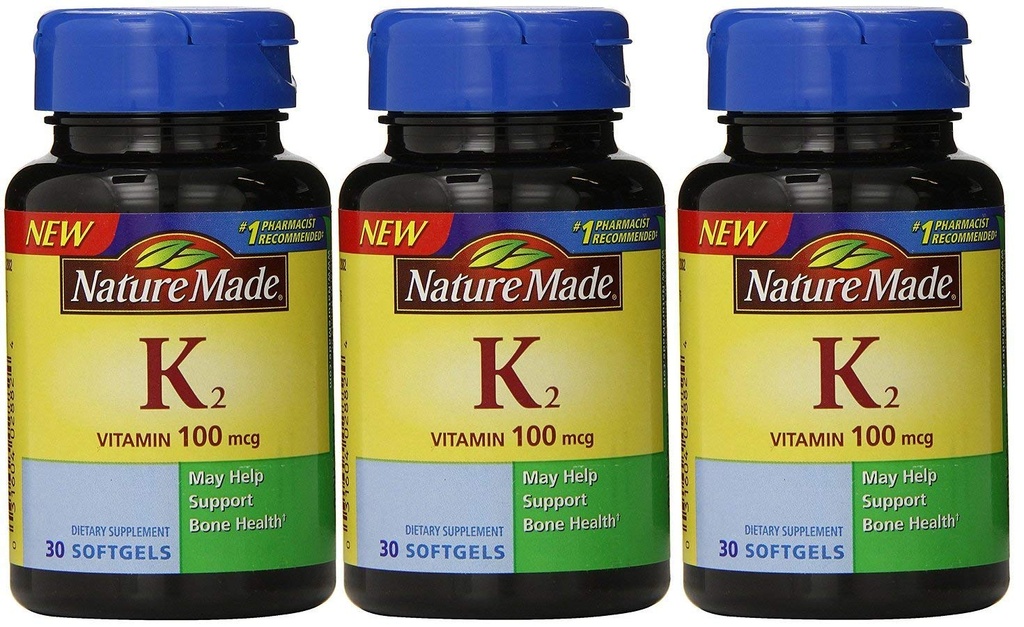 La natura va fer Vitamina K2 100 mcg Softgels 30 (3) (Packling May Vary)