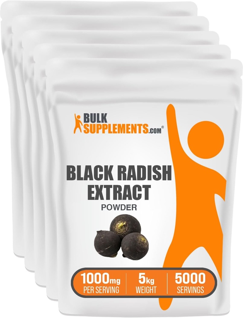 BulkSupplements.com Black Radish Extract Powder - Liver Support - Spanish Black Radish Extract - Liver Supplement - Herbal Supplements for Liver and Digestive Health (5 Kilograms - 11 lbs)