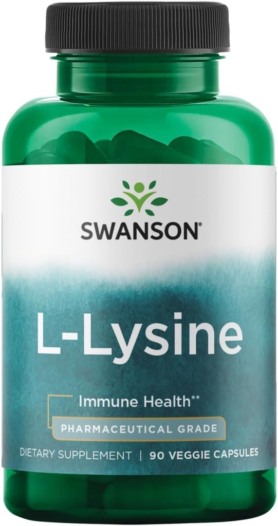 Swanson Amino Acid Ajipure L-Lysine Pharmaceutical Grade 500 Milligrams 90 Veg Cápsulas