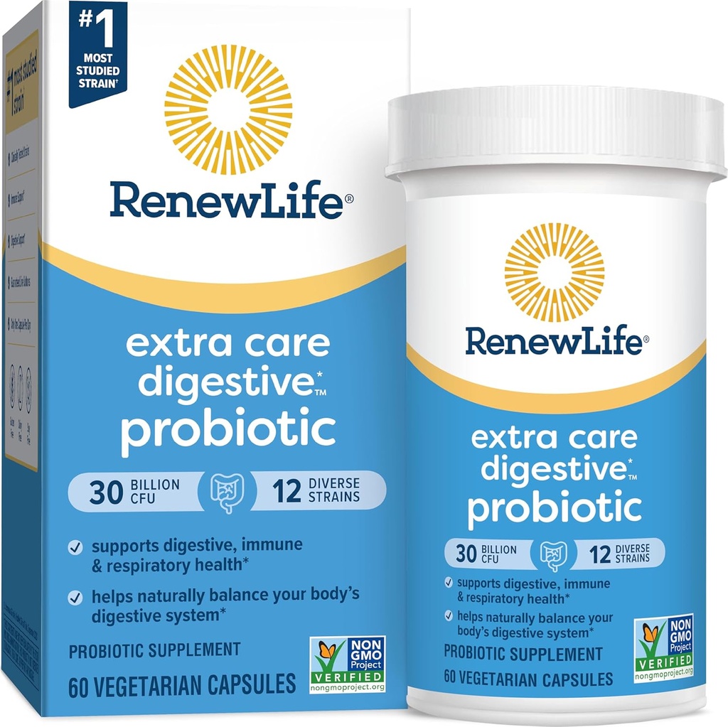 RenewLife Extra Care Ultimate FLORA Probiotic, 60 kapsler