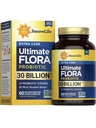 Renew Life Adult Probiotics 30 Billion CFU Guaranteed, 12 Strains, For Men & Women, Shelf Stable, Gluten Dairy & Soy Free, Ultimate Flora Extra Care, 60 Count, Pack of 1