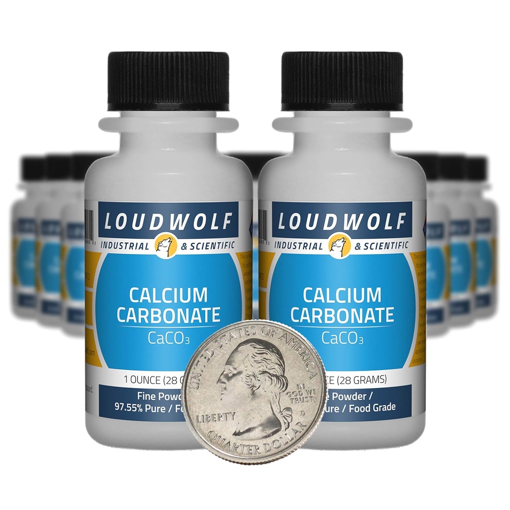 Calcium Carbonate / 1.3 Pounds / 20 Bottles / 97.55% Pure Food Grade/Fine Powder