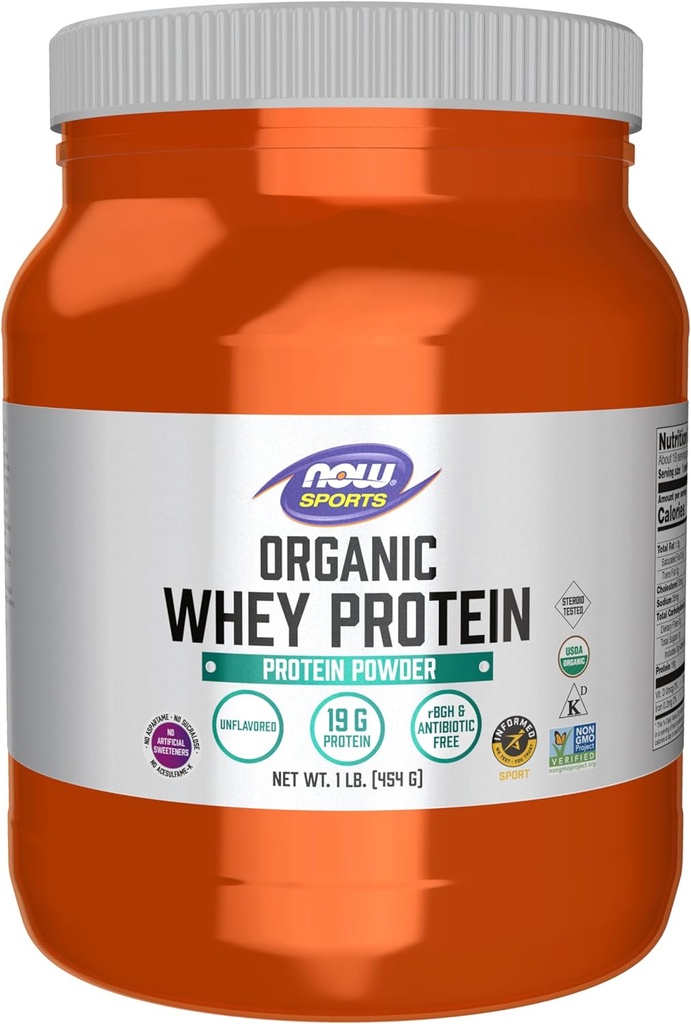 İndi Food Sports Nutrition, Sertifikalı Organic Whey Protein 19 g, Unflavored Toz, 1-Pound