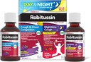 Robitussin DM Day and Night Cough Relief Value Pack, Cough Medicine, Grape/Fruit Punch Flavor - 4 Fl Oz x 2