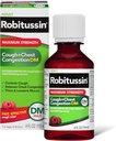 Robitussin Adult Putere maximă Tuse + Congestie toracică DM Max (4 fl. oz. Sticla), Tuse Suppressant & Expectorant, Aroma de zmeură