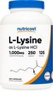 Nutricost L-Lysine 1000mg, 250 kapsula - 500mg Cap, Gluten Free, Ez-GMO