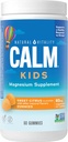 Naturlig vitalitet CALM Kids Magnesium Supplement Gummies, Gummies for balansert humør, støtter sunn utvikling, Glutenfri, Vegansk, Søt Citrus Flavored - 60 Gummies