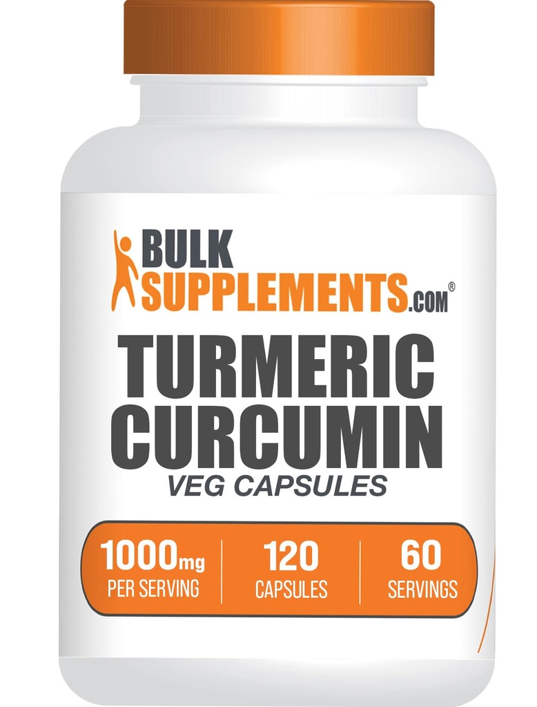 BulkSupplements.com Turmeric Extract Capsules - Turmeric Supplement, Turmeric Curcumin Supplement 1000mg - Gluten Free,120 Veg Capsules (Pack of 1)