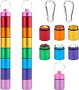 Kleine draagbare pil geval Keychain voor reizen, AngleKai 2 Pack pil Organizer Box, waterdichte tablet wekelijkse medicijn fles Organisator (Rainbow)